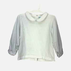 Buttered Biscuit Boutique Girls Long Sleeve‎ White Back Button Top Blouse Size 4